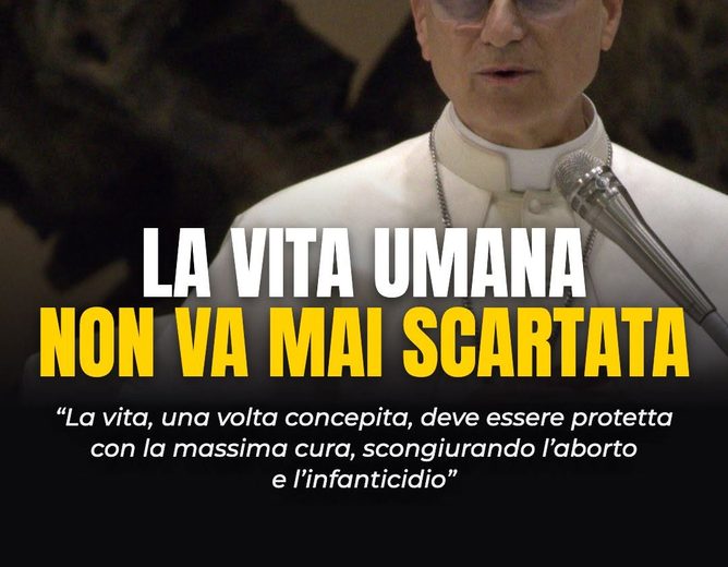 Papa Leone XIV: la vita non si scarta